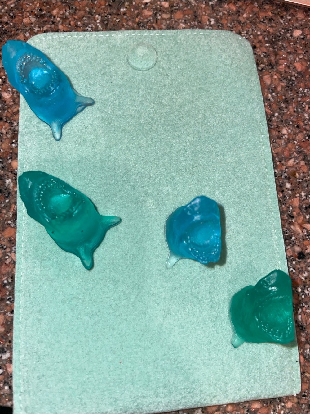 Blue-Green Shark Resin Magnets